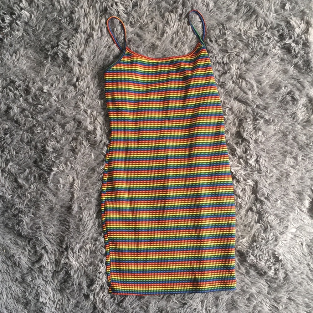 2/$15 ☀️🏖 Rainbow Striped Bodycon Dress